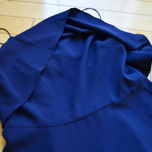 Alice + Olivia Silk Blend Kipp Layered Top Navy Blue Ruffle Dress Size 10 - Picture 5 of 13